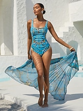 abordables trajes de baño de diseñador-Traje de baño de una pieza vintage para vacaciones