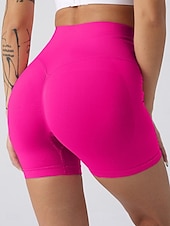 abordables Short de sport-Femmes Shorts Shorts d'été Leggings Mode Streetwear Basique Court Taille haute Uni Taille Élastique Respirabilité Confortable Haute Élasticité Quotidien Salle de sport Yoga Vert foncé Noir Vert