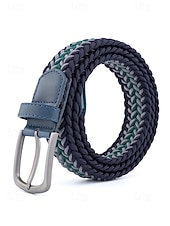 Недорогие Мужские ремни-Мужской эластичный плетеный пояс, полиэстер, различные цвета, идеально подходит для отдыха и повседневной носки.