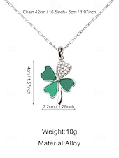 ieftine Accesorii-Colier pentru femei cu trifoi de Ziua Sfântului Patrick, pandantiv verde cu breloc din aliaj durabil, mai multe stiluri, inclusiv trifoi și potcoavă, bijuterii festive irlandeze pentru parade, petreceri și ținute de sărbătoare.