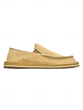 ieftine Bărbați-Espadrile slip-on bej pentru bărbați, cu partea superioară confortabilă și respirabilă, talpă din iută, potrivite pentru activități în aer liber, de resort, plajă și agrement