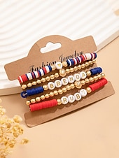 Недорогие Аксессуары-Юбилейный комплект акриловых бусин для женщин к 250-летию США доступен в разных стилях тема свободы США идеально подходит для повседневной носки