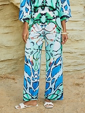 preiswerte Damenhosen-Seidensatin-Urlaubshose aus dem Land der Wunder