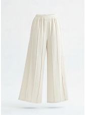 お買い得  プレミアムリネンコレクション-女性用 コットンリネンパンツ 生意気 チノパン サマーパンツ 旅行度假风 ストリートファッション カジュアル 全長 ミディアムウエスト 純色 弾性ウエストバンド 快適 マイクロエラスティック 日常 アウトドア ストリート ライスホワイト ブラック グリーン 春 秋 ルーズフィット