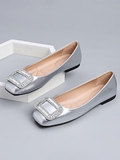 baratos Dama de honra-Sapatilhas femininas verde-esmeralda com fivela de cristal – sapatos elegantes para damas de honra em casamentos ao ar livre no jardim.