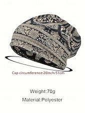 levne Dámské klobouky-Dámská bohémská čepice s paisley vzorem, měkká polyesterová vícebarevná pokrývka hlavy a nákrčník, lehký doplněk ve vintage stylu pro ženy, ideální pro každodenní nošení, dovolenou a cestování