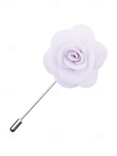 tanie Wesele ACC-Ręcznie wykonana męska broszka z motywem róży - elegancka butonierka z tkaniny poliestrowej na śluby, dodatki do garniturów pana młodego i drużbów, bale maturalne i imprezy - stylowa broszka z motywem kwiatowym w wielu kolorach