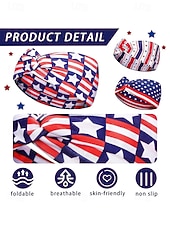 economico Accessori-Stati Uniti 250° Anniversario Fascia per Capelli in Poliestere Patriottica da Donna Wrap per Capelli in Elastico Estensibile con Molti Stili di Bandiera USA Leggera e Confortevole Festiva per il