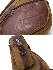 economico Borselli da uomo-Borsa a tracolla da uomo in tela, zaino casual a tracolla di grande capacità, zaino sportivo vintage da esterno per viaggi quotidiani, escursionismo, ciclismo, palestra, lavoro e uso quotidiano casual