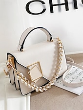 זול תיקי יד-תיק צד אלגנטי לנשים עם דמוי עור, תיק כתף אופנתי עם ידית עליונה ורצועת שרשרת, ארנק אופנתי להמרה לנשים, מושלם ללבישה יומיומית, טיולים לחופשה וללבוש מסיבה