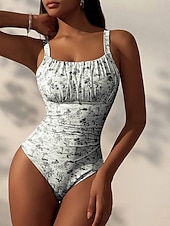 economico Costumi interi-Per donna Costumi da bagno Bikini Due pezzi Costume da bagno Snello Senza schiena Vacanza Abbigliamento da Spiaggia Floreale Scollo a Cucchiaio Senza Maniche Costumi da bagno