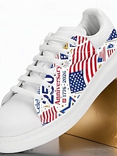  Sneakers slip-on bianche da uomo per il 250° anniversario degli Stati Uniti: comfort elegante per tutti i giorni con suola in gomma resistente per un abbigliamento casual, versatili per tutte le occasioni