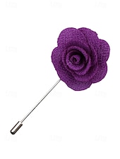 tanie Wesele ACC-Ręcznie wykonana męska broszka z motywem róży - elegancka butonierka z tkaniny poliestrowej na śluby, dodatki do garniturów pana młodego i drużbów, bale maturalne i imprezy - stylowa broszka z motywem kwiatowym w wielu kolorach