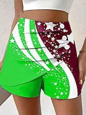  День независимости Патриотические женские шорты чиносы отпуск винтажные повседневные короткие с высокой талией графический флаг плиссированные неэластичные повседневные на улице отпуск красный