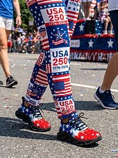  USA:s 250-årsjubileum Dam America atletiska sneakers - USA-flagga tryck lätta löparskor Dämpad sula patriotiska träningsskor för 4 juli firande parader