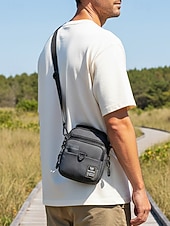 preiswerte Taschen für Herren-Wasserdichte Herren-Umhängetasche aus Polyester, leicht, geräumig mit mehreren Fächern, verstellbarem Gurt, in verschiedenen Farben erhältlich, ideal für Freizeit, Sport, Reisen und den Alltag.