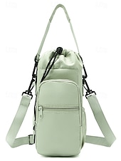 olcso Keresztpántos táskák-Női vízálló nejlon kulacstáska telefonzsebbel, többszínű keresztpántos hordozó fitneszhez, sporthoz, túrázáshoz és hétköznapi használatra, állítható vállpántos utazó italtartóval.