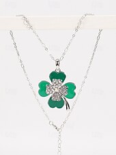 ieftine Accesorii-Colier pentru femei cu trifoi de Ziua Sfântului Patrick, pandantiv verde cu breloc din aliaj durabil, mai multe stiluri, inclusiv trifoi și potcoavă, bijuterii festive irlandeze pentru parade, petreceri și ținute de sărbătoare.