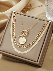 levne Dámský náhrdelník-Dámský náhrdelník z bohémské slitiny, zlatá a stříbrná barva, ideální na dovolenou i běžné nošení.