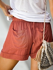 preiswerte Bermudashorts-Damen Shorts Sommershorts Baggy-Shorts Urlaub Mode Streetwear Kurz Hohe Taille Einfach Kordelzug Tasche Elastischer Bund Atmungsaktivität Bequem Unelastisch Täglich Urlaub Straße Hellgrau Schwarz