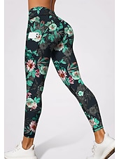 abordables jambières 3d-Femmes leggings de pilates Pantalons de fitness Leggings décontractés Poches Droit de timbre Patchwork Pilates Salle de sport Entraînement en salle Pantalons Collants Leggings Bloc de Couleur Floral