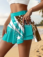  Festa dell'Indipendenza Gonna Tennis Patriottica da Donna Fashion Casual Mini Altissima Vita Gonne Grafiche Elasticizzate Quotidiane Mare Blu Rosso Viola Khaki Estate 95% Poliestere 5% Spandex