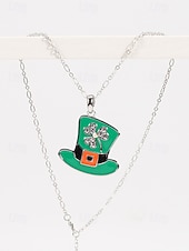 ieftine Accesorii-Colier pentru femei cu trifoi de Ziua Sfântului Patrick, pandantiv verde cu breloc din aliaj durabil, mai multe stiluri, inclusiv trifoi și potcoavă, bijuterii festive irlandeze pentru parade, petreceri și ținute de sărbătoare.
