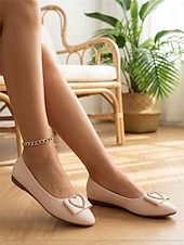 baratos Sapatilhas de mulher-Sapatilhas pretas de bico fino para mulheres com fivela de coração de strass – sapatos confortáveis com laço, ideais para o trabalho, deslocamentos e uso diário.