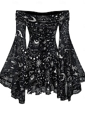 economico Vestito-Medievale Steampunk Vestito Costume di fantasia Lunghe Strega Vampiro Costume Per donna Fantasia Halloween Carnevale Performance LARP Fiera Rinascimentale Adulti Vestito
