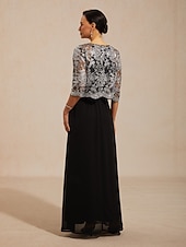 cheap Dressy Blouses-Women's Bolero Jacket Lace up Sequins Embroidered Floral Elegant 3/4 Length Sleeve Crew Neck Regular Tops Wedding Guest Cocktail Attire Black Summer Spring Fall