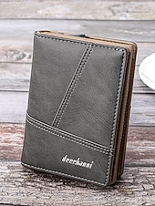 economico Portafogli-Portafoglio bifold da uomo in similpelle, opzioni multicolore, design multiscomparto di grande capacità con tasca portamonete con cerniera, porta carte sottile in stile casual per l'uso quotidiano e business casual