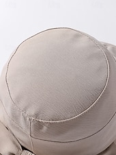 رخيصةأون اكسسوارات العطلة-قبعة شمسية نسائية من البوليستر بحافة عريضة مزينة بفيونكة، قابلة للطي لحماية من الأشعة فوق البنفسجية، متوفرة بألوان متعددة، لون أنيق مناسب لعطلة الربيع والارتداء اليومي غير الرسمي