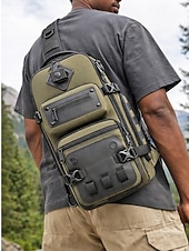 economico Borselli da uomo-borsa a tracolla tattica da uomo: zaino a tracolla in poliestere di grande capacità con più tasche e stili di trasporto versatili, vari colori per escursioni all'aperto, viaggi e uso quotidiano casual