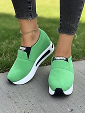 economico Sneakers da donna-scarpe da ginnastica slip-on verdi da donna per il giorno di San Patrizio: scarpe da passeggio leggere con plateau per le celebrazioni dei festival irlandesi, sfilate, feste, viaggi e abbigliamento quotidiano