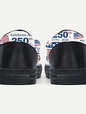  Herrsneakers för patriotiska 250-årsjubileum – röd, vit och blå amerikansk flaggdesign, bekväma slip-on-skor för att fira självständighetsdagen och nationella evenemang