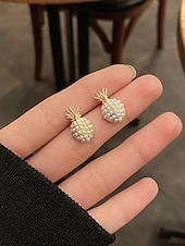 Χαμηλού Κόστους Γάμος ACC-Γυναικεία σκουλαρίκια με κρεμαστό κόσμημα από ψεύτικο μαργαριτάρι ανανά, κομψά τροπικά κοσμήματα, ντελικάτα νυφικά σκουλαρίκια vintage για γάμους, πάρτι, βραδινές εκδηλώσεις και ειδικές περιστάσεις