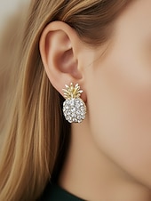 Χαμηλού Κόστους Γάμος ACC-Γυναικεία σκουλαρίκια με κρεμαστό κόσμημα από ψεύτικο μαργαριτάρι ανανά, κομψά τροπικά κοσμήματα, ντελικάτα νυφικά σκουλαρίκια vintage για γάμους, πάρτι, βραδινές εκδηλώσεις και ειδικές περιστάσεις