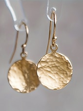 Χαμηλού Κόστους Γυναικείο Σκουλαρίκι-Γυναικεία μποέμ σκουλαρίκια με σφυρήλατο δίσκο, κρεμαστά σκουλαρίκια από ελαφρύ κράμα αλουμινίου, πολύχρωμα vintage chic κοσμήματα για γυναίκες, ιδανικά για καθημερινή χρήση, για διακοπές, παραλία και πάρτι