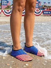  Wasserschuhe zum 250-jährigen Jubiläum der USA für Damen – bequeme Slipper mit Flaggenmuster für patriotische Veranstaltungen, Strandpartys und Sommerfeste