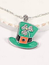 ieftine Accesorii-Colier pentru femei cu trifoi de Ziua Sfântului Patrick, pandantiv verde cu breloc din aliaj durabil, mai multe stiluri, inclusiv trifoi și potcoavă, bijuterii festive irlandeze pentru parade, petreceri și ținute de sărbătoare.