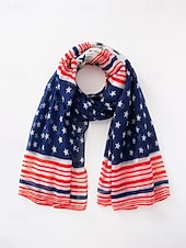 economico Accessori-Foulard in poliestere femminile dell'anniversario dei 250 anni degli Stati Uniti disponibili in più modelli leggero e traspirante per primavera e estate perfetto per USA Giorno dell'Indipendenza e