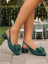 economico Madre della Sposa/Sposo-décolleté con tacco a blocco rosa cipria da donna, tacchi a spillo con fiocco, eleganti scarpe per la mamma della sposa per matrimoni in città