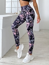 economico -Per donna Pantaloni Pantaloncini anti sfregamento Moda Streetwear Essenziale Lunghezza intera Vita Alta Grafico Elastico in vita Confortevole Alta elasticità Palestra Yoga Streetwear Rosa Rosa scuro