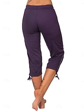 cheap Athletic Shorts-Women's Capri shorts Capri Pants Summer Shorts Fashion Streetwear Basic Calf-Length High Waist Plain Drawstring Pocket Elastic Waist Breathability Comfortable Micro-elastic Daily Vacation Street