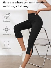 billiga Enkla Leggings-Dam Capribyxor Sommarshorts Damasker Mode Streetwear Grundläggande Vadlängd Hög midja Slät Elastisk midja Mateial som andas Bekväm Elastisk Dagligen Semester Gym Mörkgrå Svart Marinblå Sommar Vår