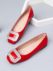 baratos Dama de honra-Sapatilhas femininas verde-esmeralda com fivela de cristal – sapatos elegantes para damas de honra em casamentos ao ar livre no jardim.