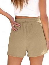economico Pantaloncini sportivi-Per donna Pantaloni da tuta Chinos Shorts Vacanza Moda Streetwear Corto Vita Alta Semplice Tasca Fascia Elastica Comodo Comodità Morbido Elasticizzato All'aperto Streetwear Nero Bianco Viola chiaro