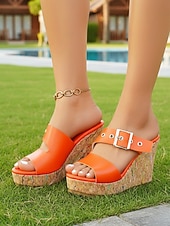 Недорогие Сандалии на танкетке-Модные женские желтые босоножки на высоком каблуке с регулируемым ремешком – стильные летние сандалии для отдыха на природе, в отелях и на летних каникулах.