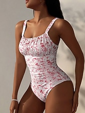 economico Costumi interi-Per donna Costumi da bagno Bikini Due pezzi Costume da bagno Snello Senza schiena Vacanza Abbigliamento da Spiaggia Floreale Scollo a Cucchiaio Senza Maniche Costumi da bagno