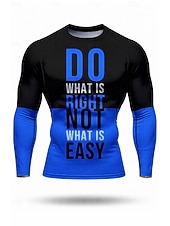 Недорогие Футболки и майки для бега-Муж. Футболка для бега Компрессионная футболка 3D печать Цветовые блоки Длинный рукав Основной слой Весна Осень Контрастных цветов Быстровысыхающий Сжатие видеоизображений Для тренировки Power Flex